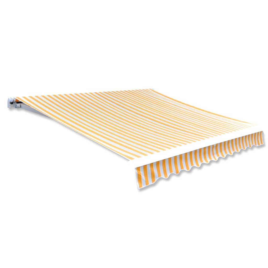 Lona toldo 3,5x2,5 m naranja blanco recambio poliéster impermeable uv sin estructura