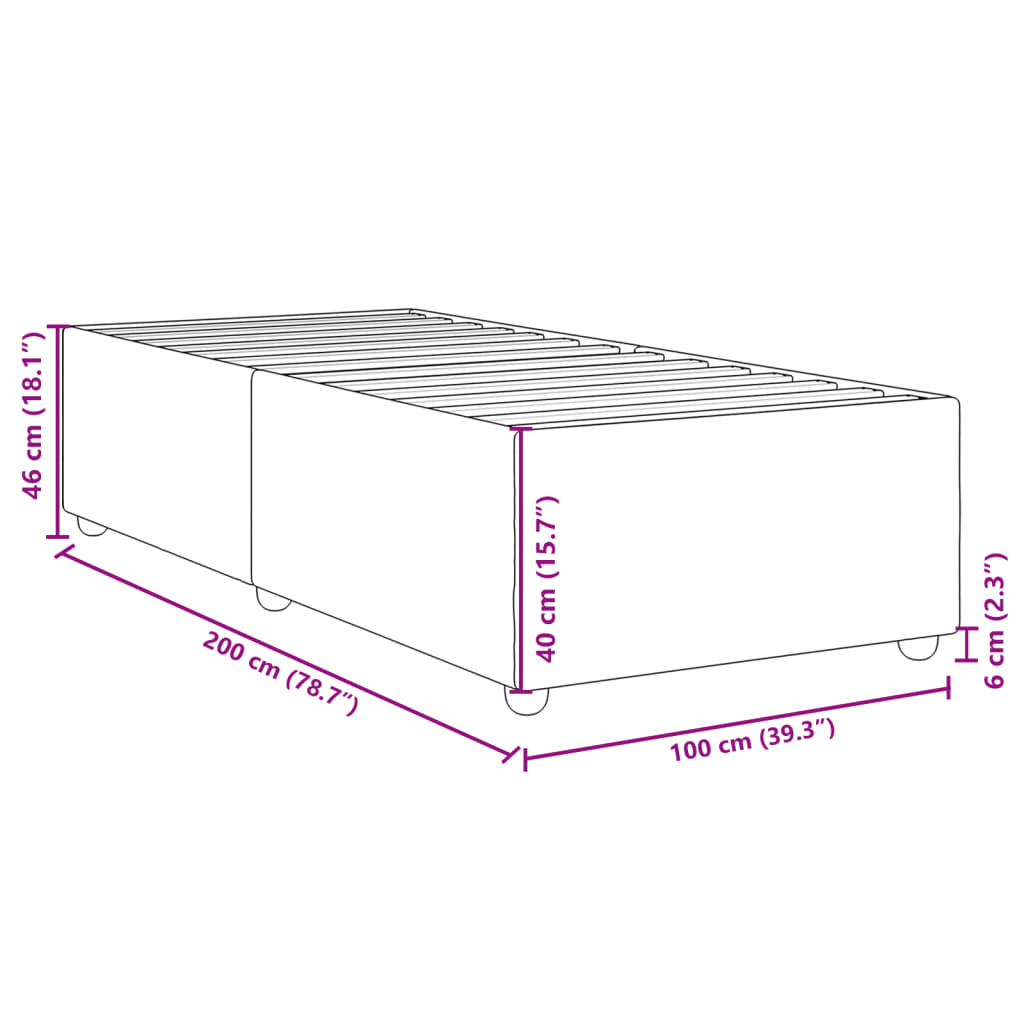 Cadre de lit sans matelas, en tissu, gris clair, pour la chambre, 100 × 200 cm - 9