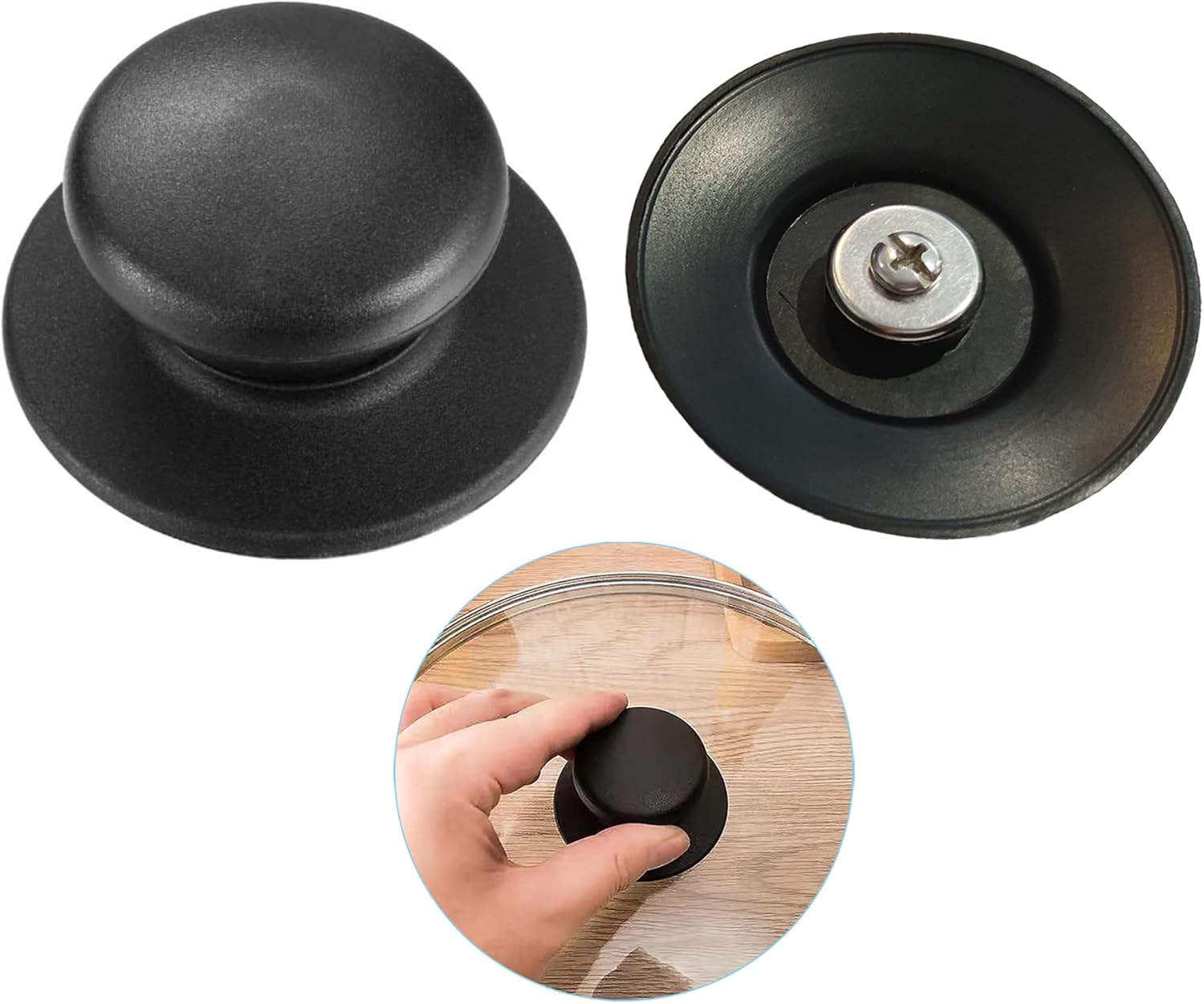 Accessoire Cuisine Réparation Bouton De Rechange Universel Pour Couvercle De Casserole - Bakélite Résistant à La Chaleur - Kit Avec Vis Et Joints Poignée Bakélite Résistant Chaleur