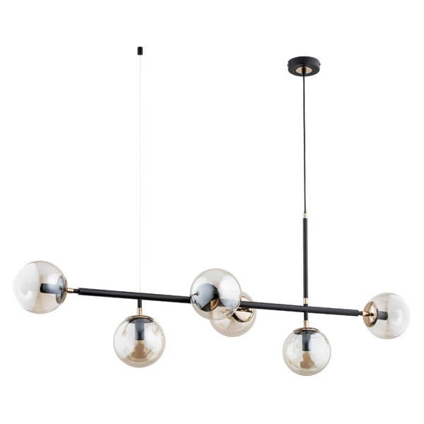 Lampa wisząca Primo czarna-stare złoto 6xE14x10W minimalistyczna wym: 100 x 126 x 31,5 cm metal Alfa