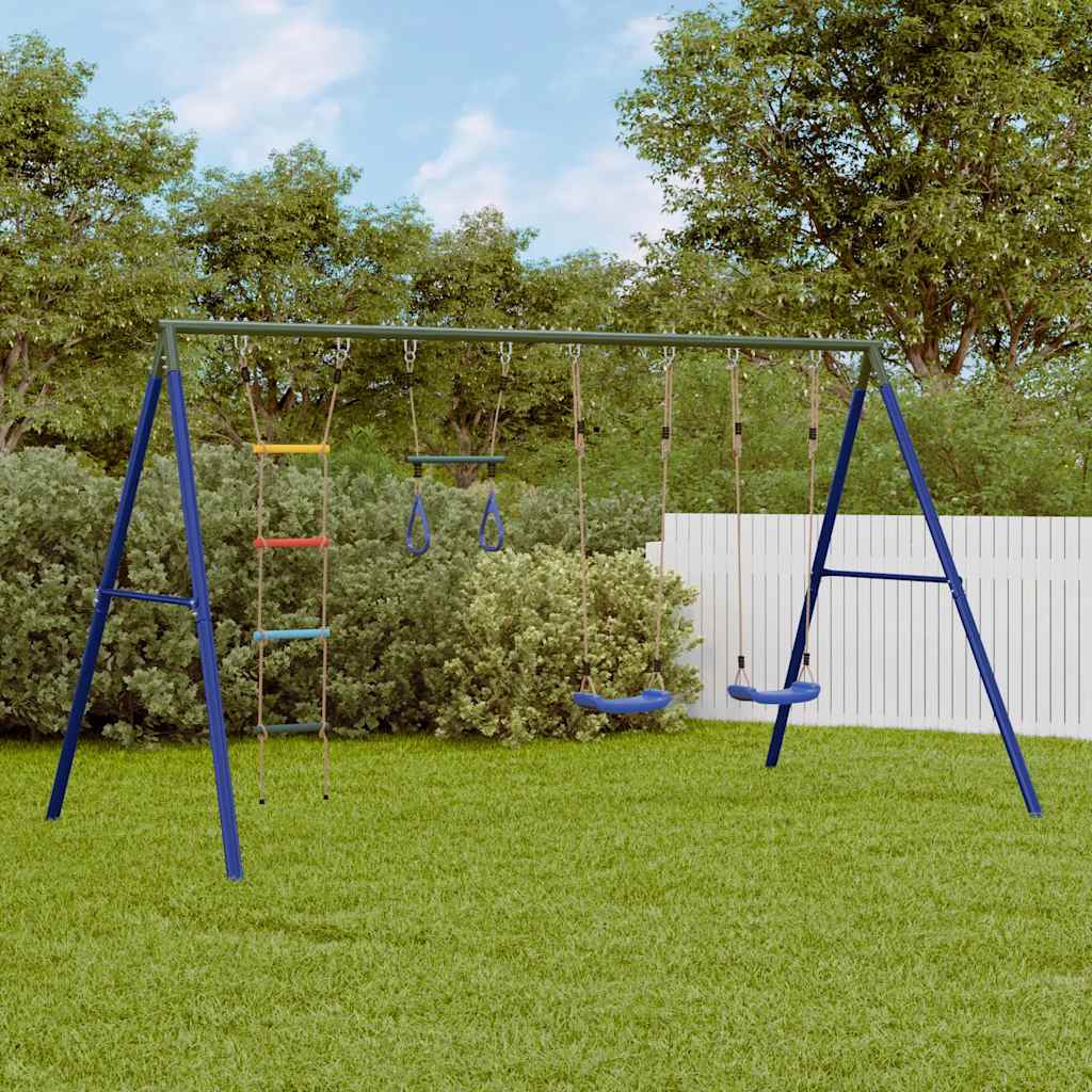 Set de columpios de exterior con columpios, trapecio y escalera v7884 unico / multicolor