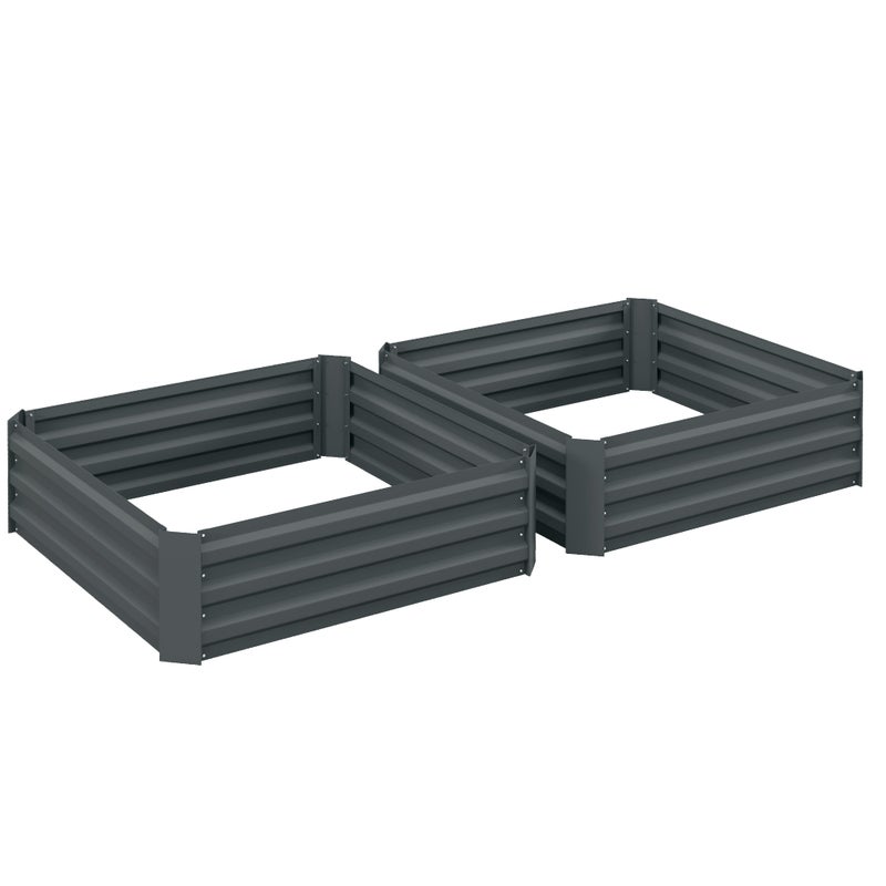 Hochbeet 2er-Set stal 100x100x30cm, solidne donice do ogrodu, tarasu, balkonu