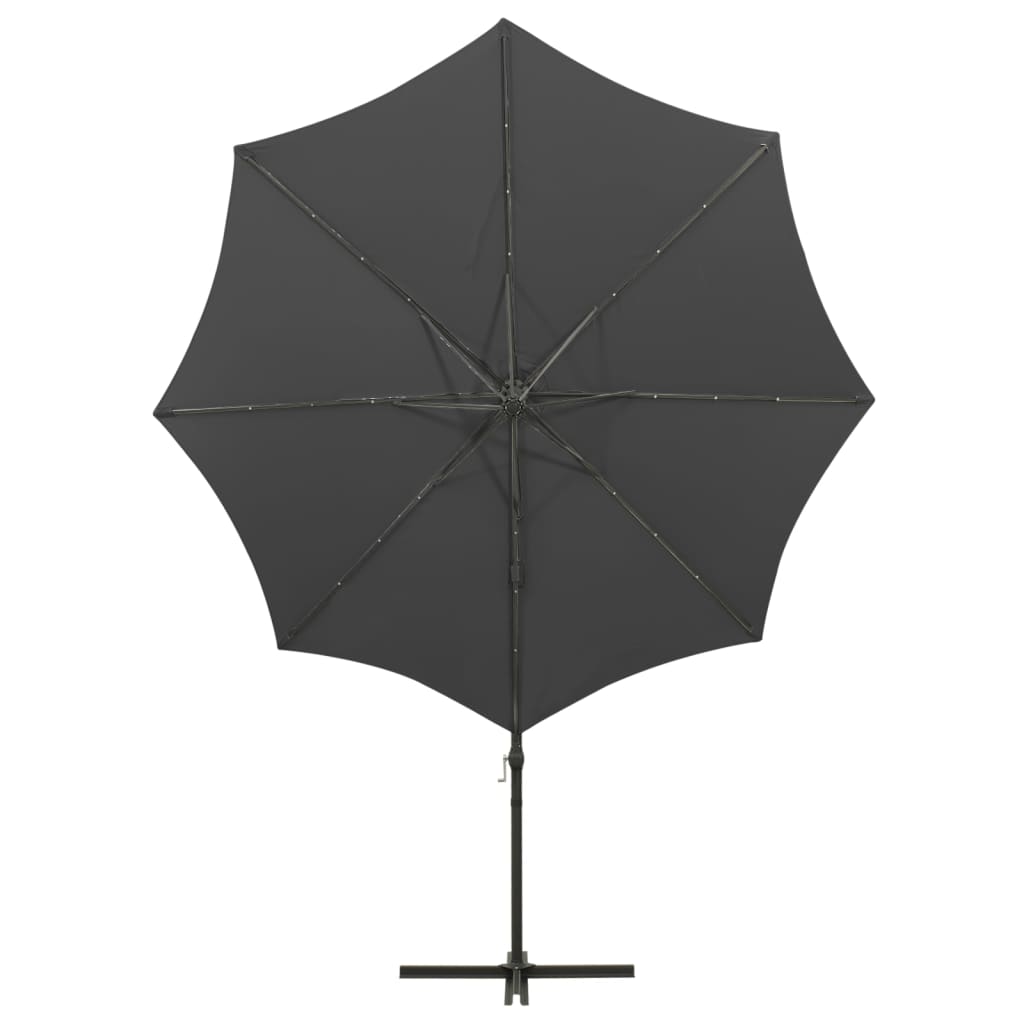 Parasol déporté | Parasol de jardin avec mât et lumières LED Anthracite 300 cm CFW52015 - 6