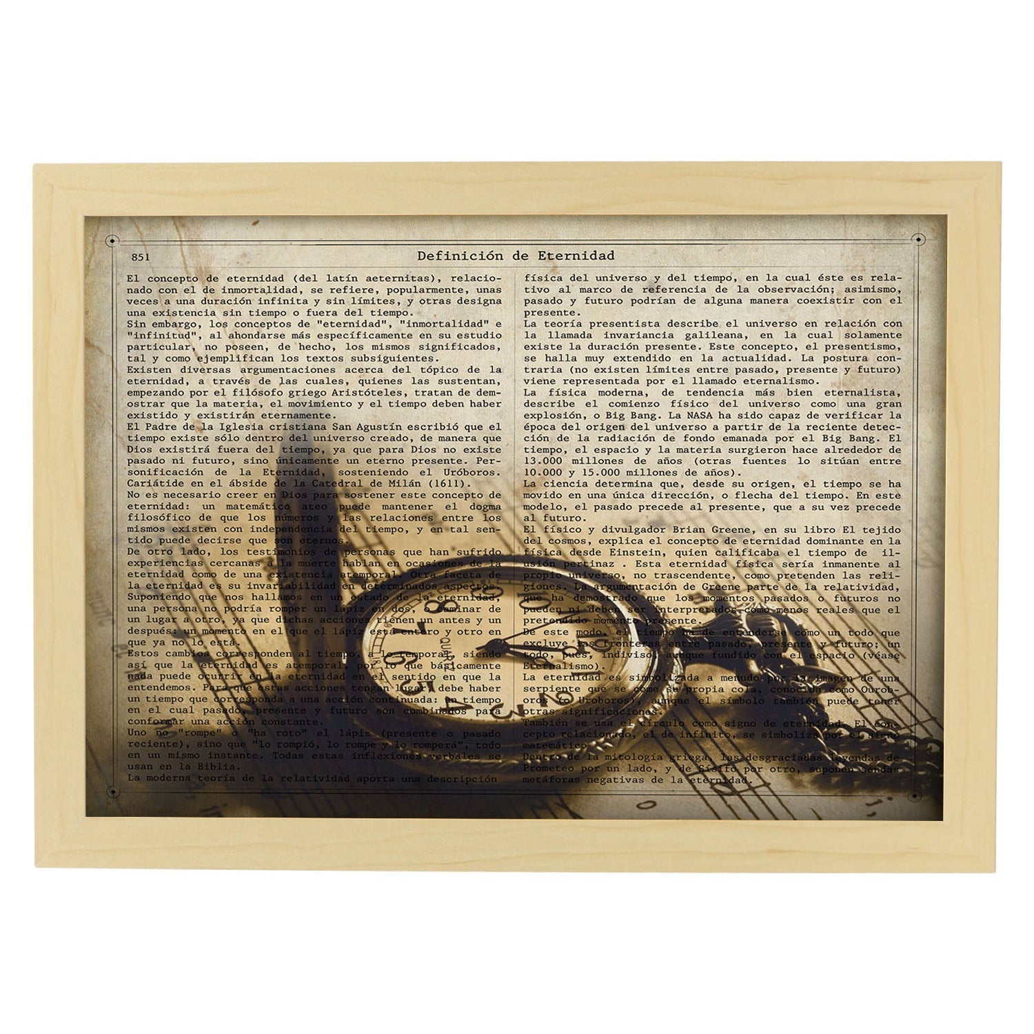 Poster de reloj de bolsillo.láminas vintage para posters con diseño vintage y definiciones. marco negro - a3