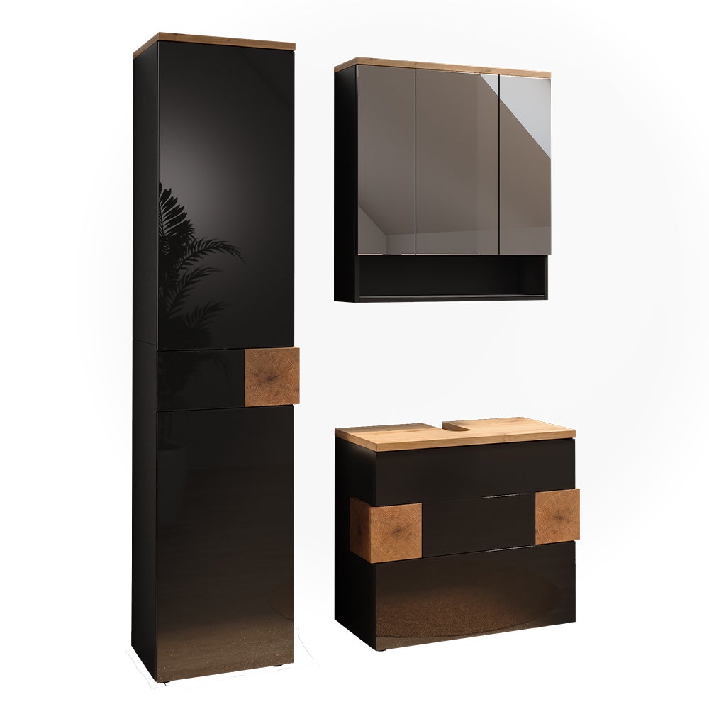 Vicco Zestaw mebli łazienkowych Eden, Antracyt, 3 części