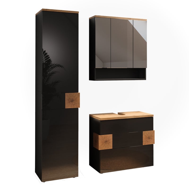 Vicco Zestaw mebli łazienkowych Eden, Antracyt, 3 części