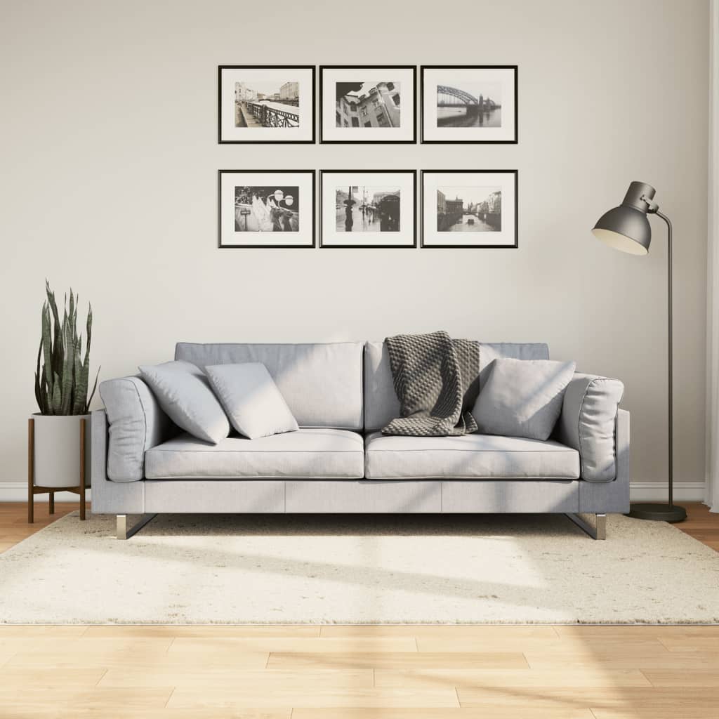 Dywan z długim włosiem PAMPLONA, kremowy, 140x200 cm vidaXL