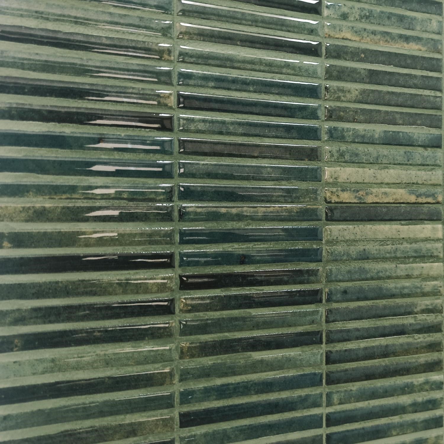 RIVESTIMENTO INTERNO ED ESTERNO DECORATIVO IN GRES PORCELLANATO. KIT-KAT MOSAIC GRASS GLOSSY 11,5X23,1cm - 3