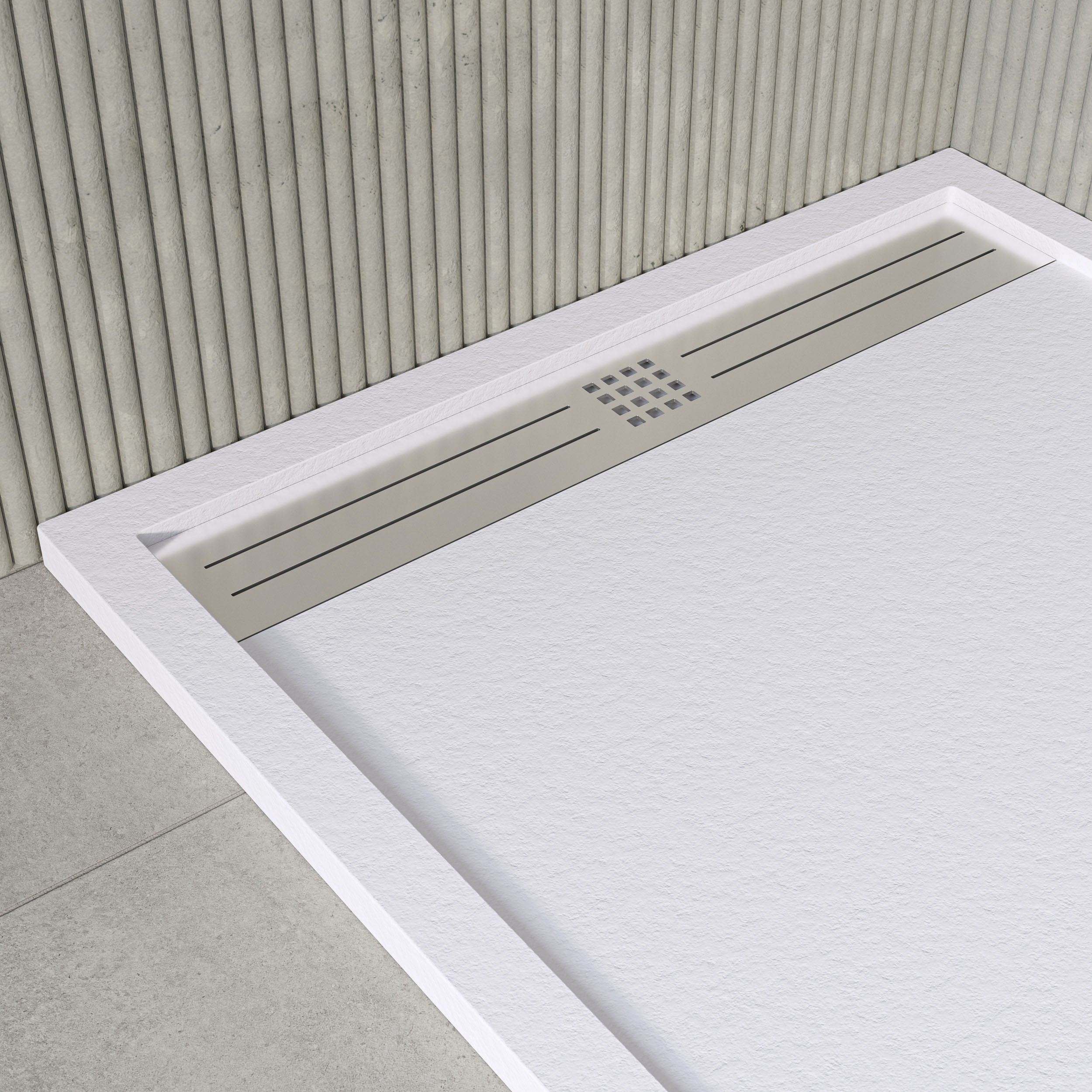 Receveur de douche en résine Voiga 70x200 blanc RAL 9003 avec siphon ...