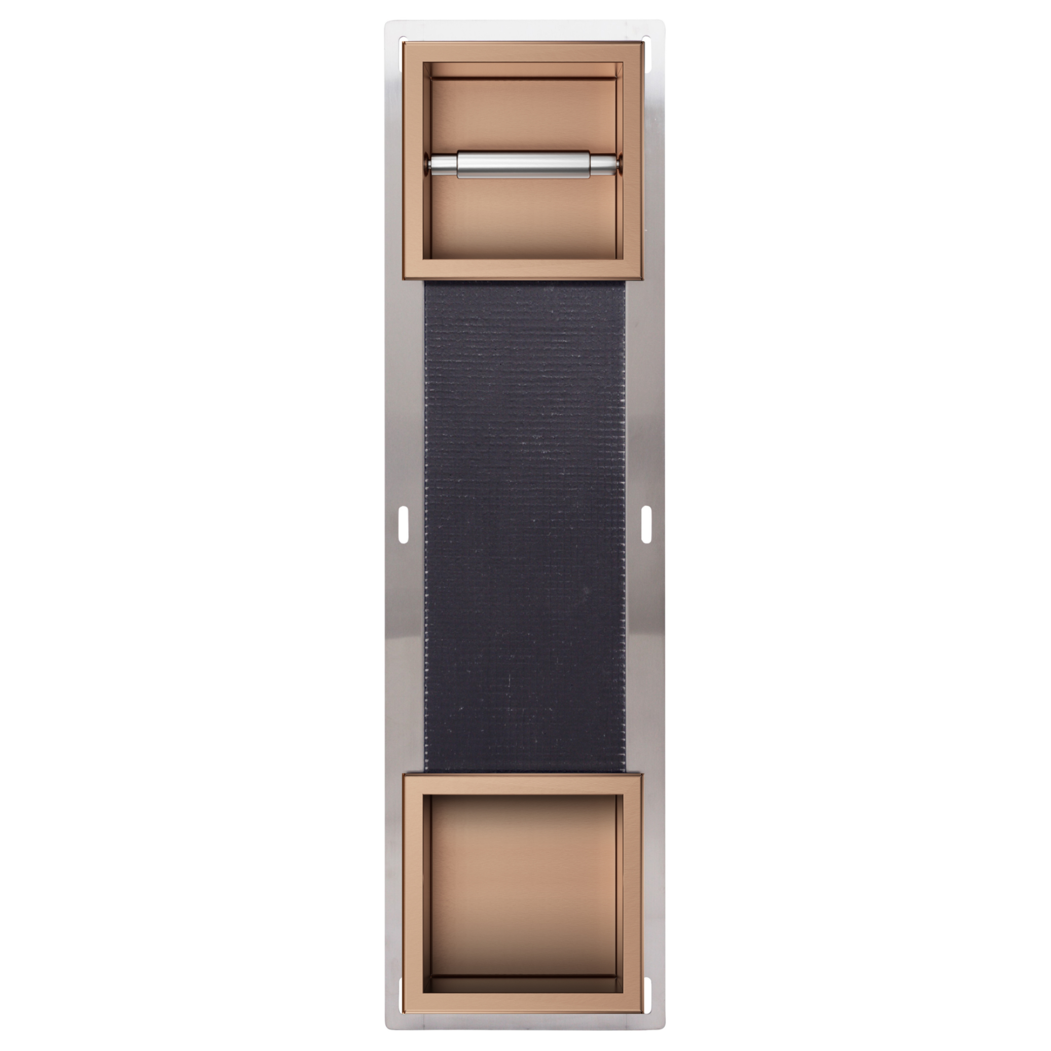 BALNEO - Magazynek na papier toaletowy WALL-BOX PAPER 2 miedziany - Wnękowy schowek łazienkowy wbudowany w ścianę