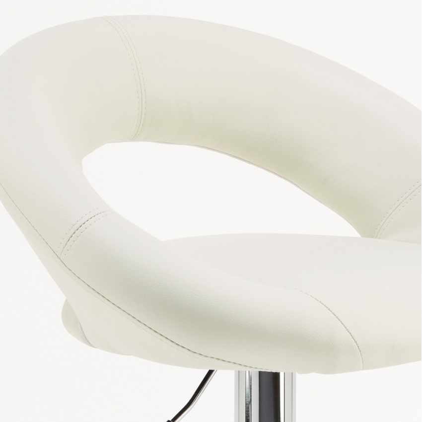 Sgabello da bar cucina alto girevole regolabile poggiapiedi Chicago - Bianco - 5