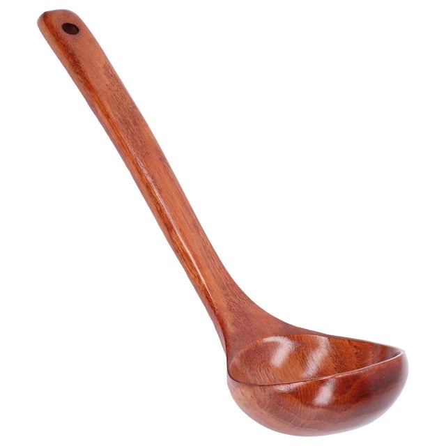 Cuchara de madera multiusos con mango largo, cucharón de madera para gachas, cocina, restaurante (27)