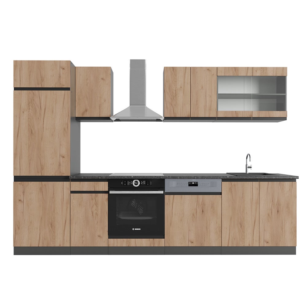 Vicco Panel przedni R-Line, Złoty dąb power/antracyt, 300 cm J-Shape