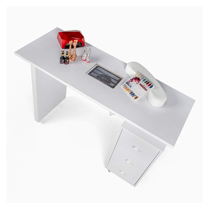 Tavolo estetista manicure unghie ventola aspiratrice cassettiera ruote Rodart - 5