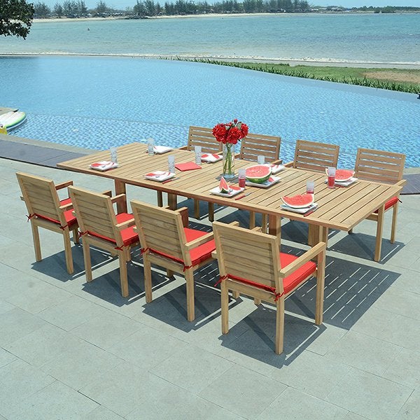 Fauteuils de jardin empilables en teck Tivoli (lot de 2) - 5