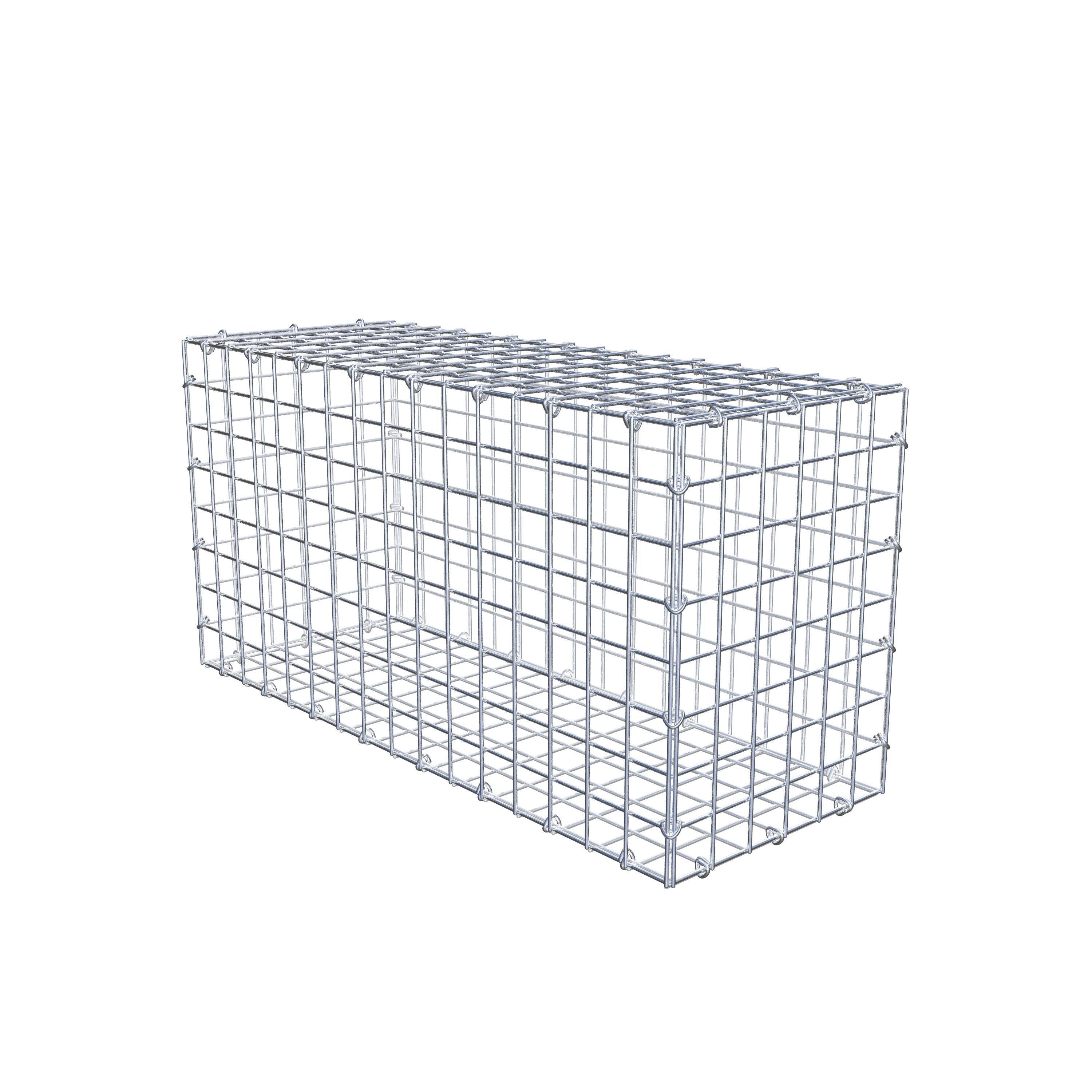 Gavión de acero galvanizado 80x40x30cm (LxAxP), malla 5 x 5cm, Anillo en C, jaula metálica para muro o jardín - 3