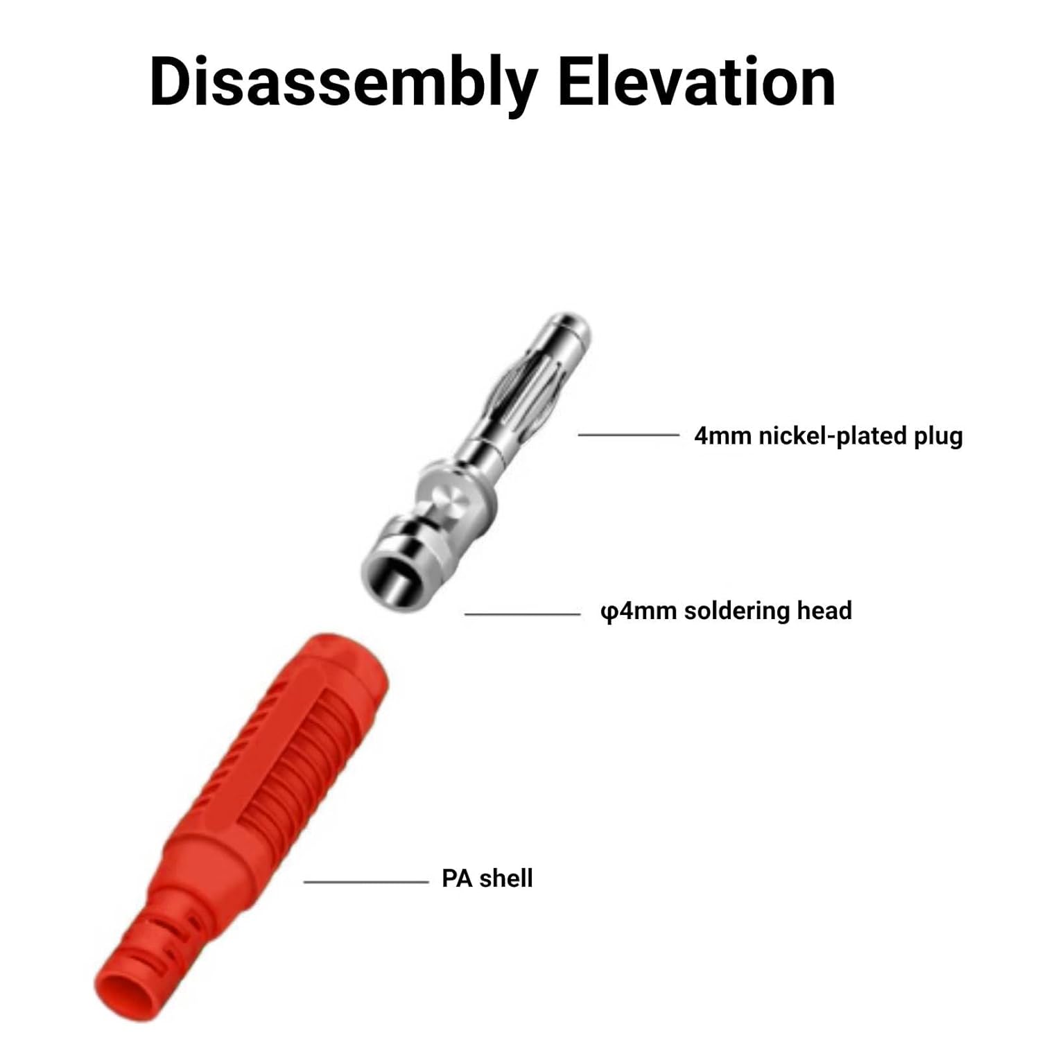 Spine A Banana Maschio Isolate - 5 Set Rosso E Nero Per Saldatrici, Strumenti Elettronici E Fai Da Te
