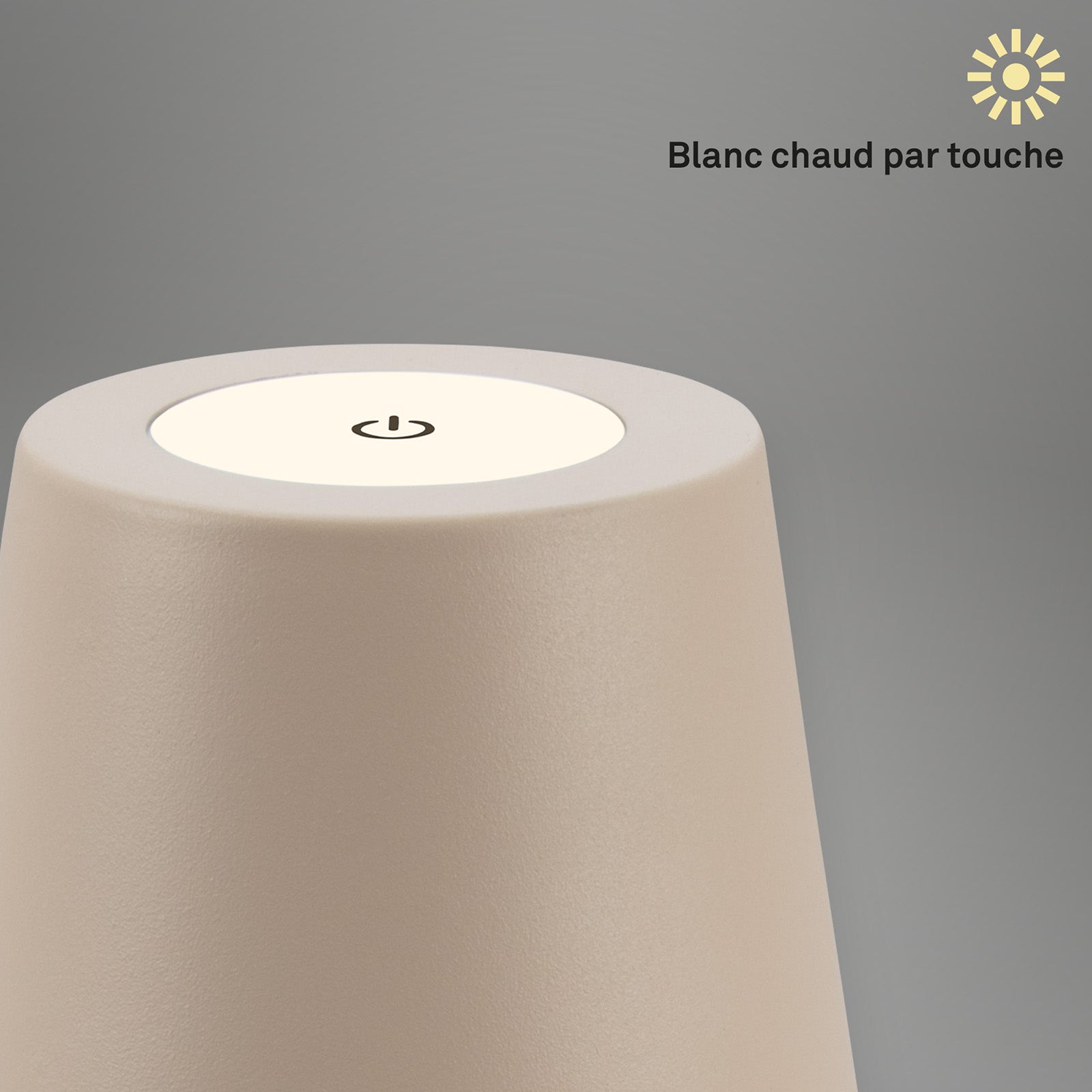 Lampe de table rechargeable - IP44 - D.120x360mm - Beige - 2.700K - 2,5W / 200lm - Briloner - 8