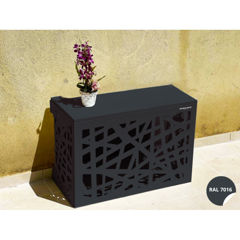 Cache climatisation Amazonian Gris anthracite RAL7016 - Grand L 120 x H ...