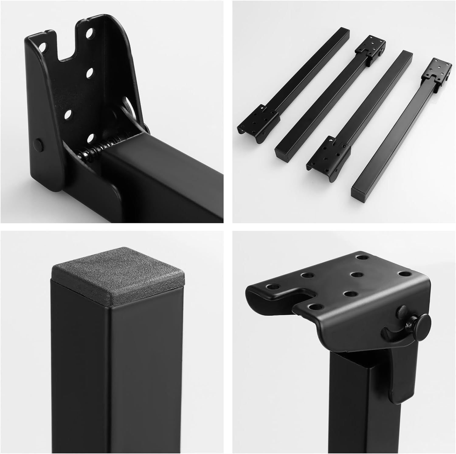 4 x Pieds de table pliants 35cm 90 degrés noir pour table, lit et canapé - 5