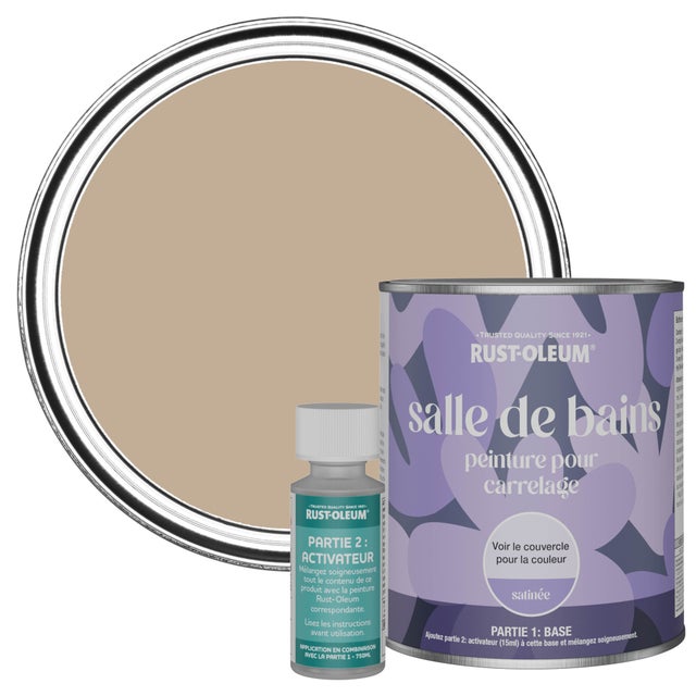 Rust-Oleum Peinture Beige Carrelage Salle de Bain, Satinée - Caramel 750ml