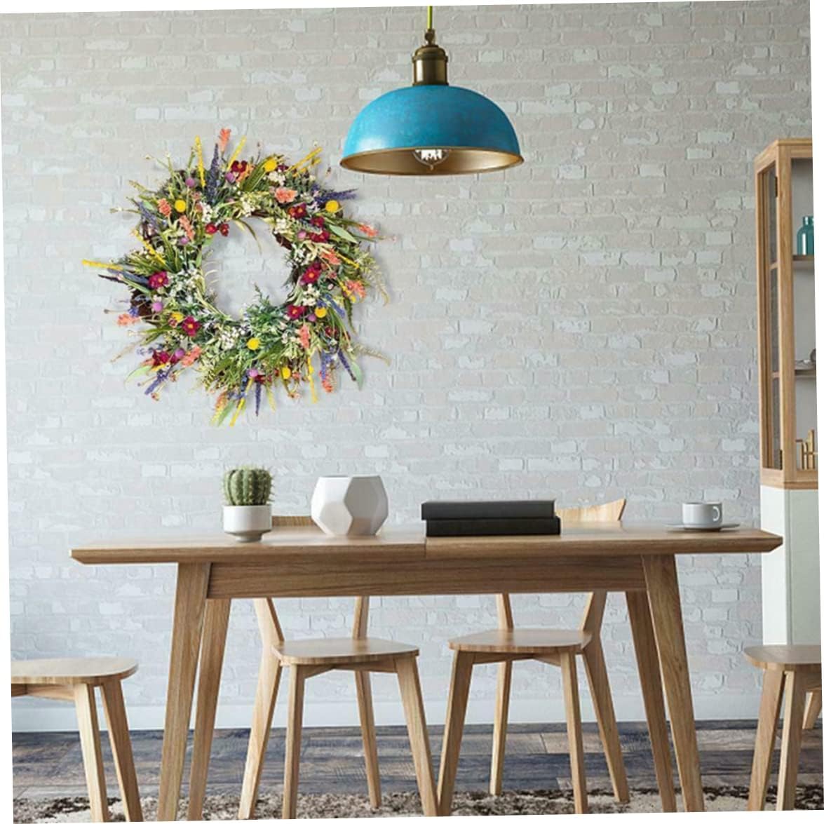 Grinalda de flores artificiais, decoração para casa, bouquet de férias, decoração interior, flores, pendente de primavera, 15cm - 5