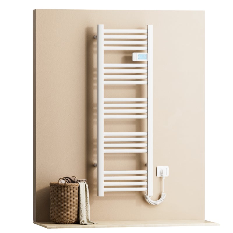 EMKE Grzejnik elektryczny łazienkowy 450W 120x40 cm Biały z termostatem, funkcją Antybakteryjną