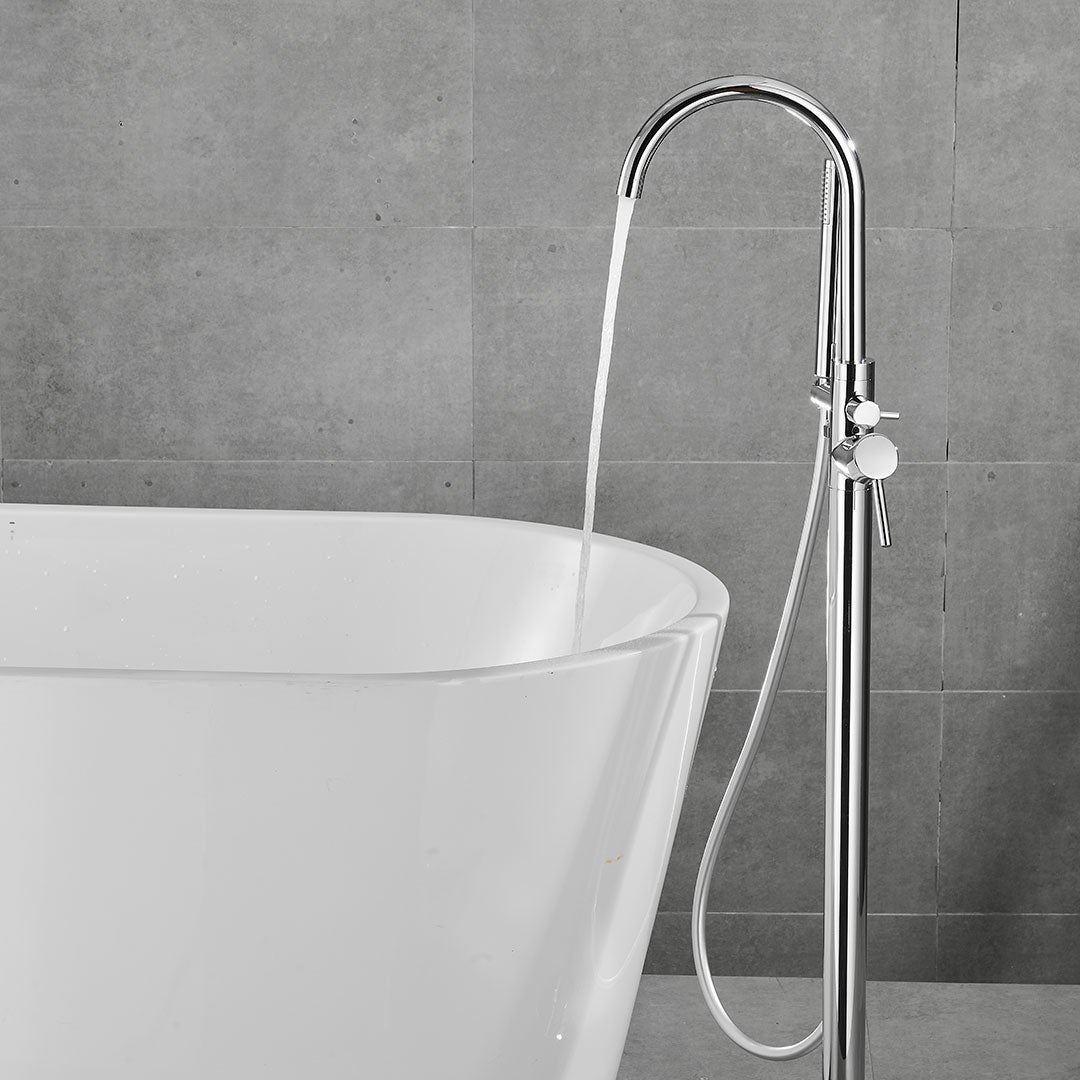 Valaz Robinet de baignoire autoportant rond chromé - Série Ebro - 4