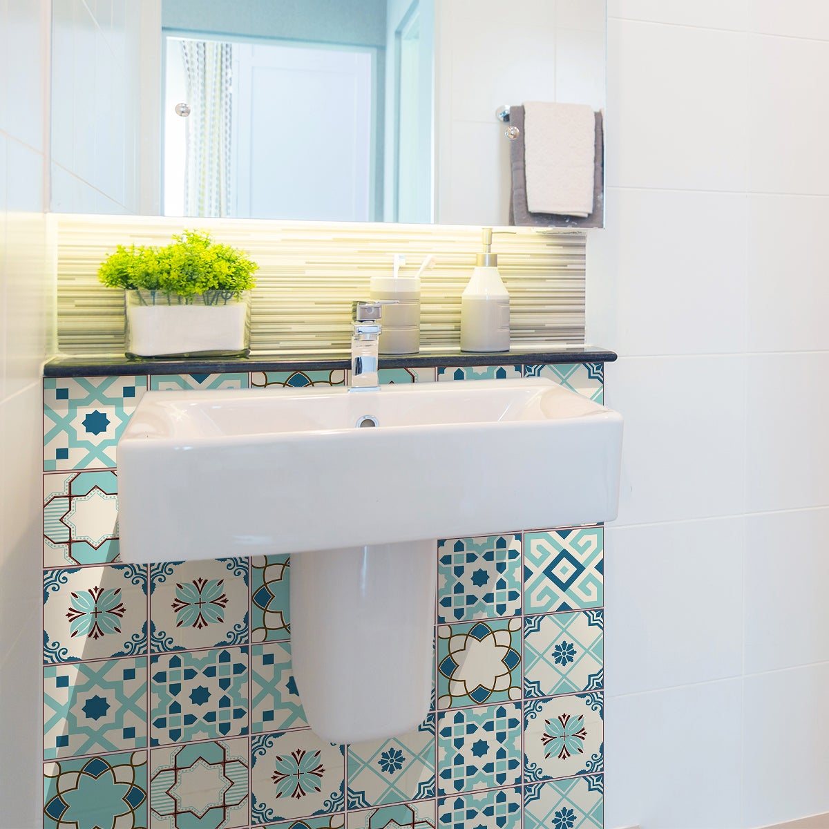 9 adesivi piastrelle di cemento azulejos leria - Sticker adesivo - adesivi murali - 9stickers15x15cm - 3