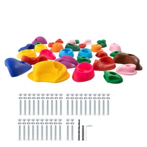 25 Prises D'Escalade VEVOR Pour Mur Intérieur/Extérieur - Multicolores, Enfants/Adultes - Charge 136kg