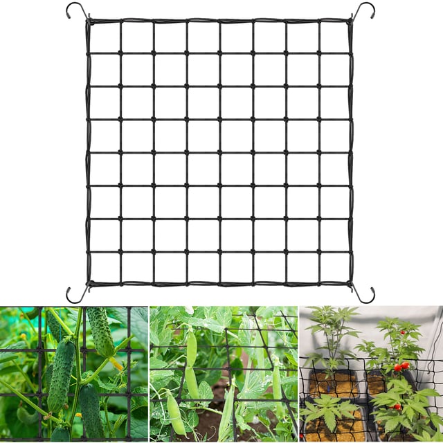 Filet de treillis 40x40 cm, filet Scrog avec crochets, filet de treillis pour tente de culture, filet pour plantes robuste, filet de Support élastique