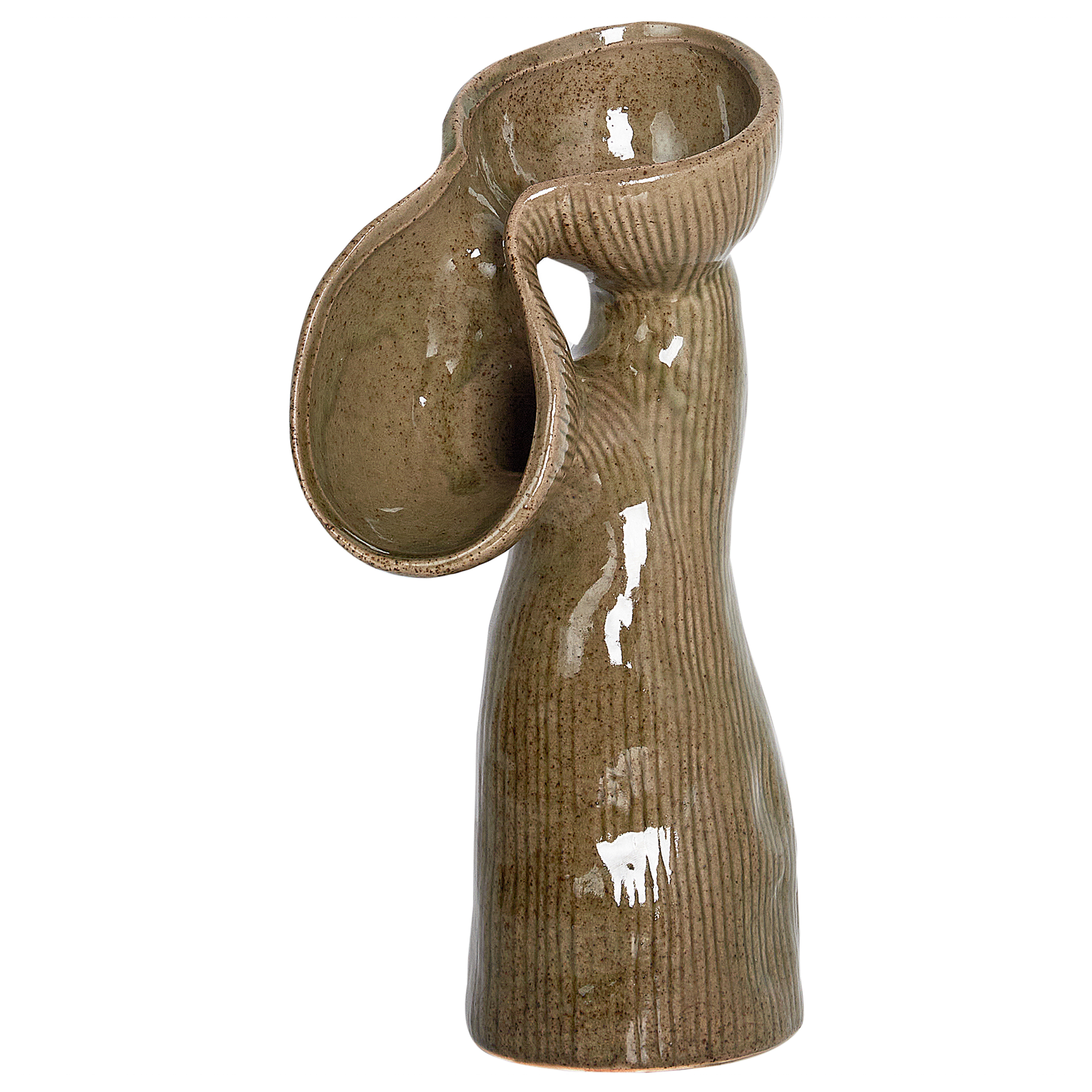 Vază pentru flori CALAMUS Piatră ceramică 28 cm Verde