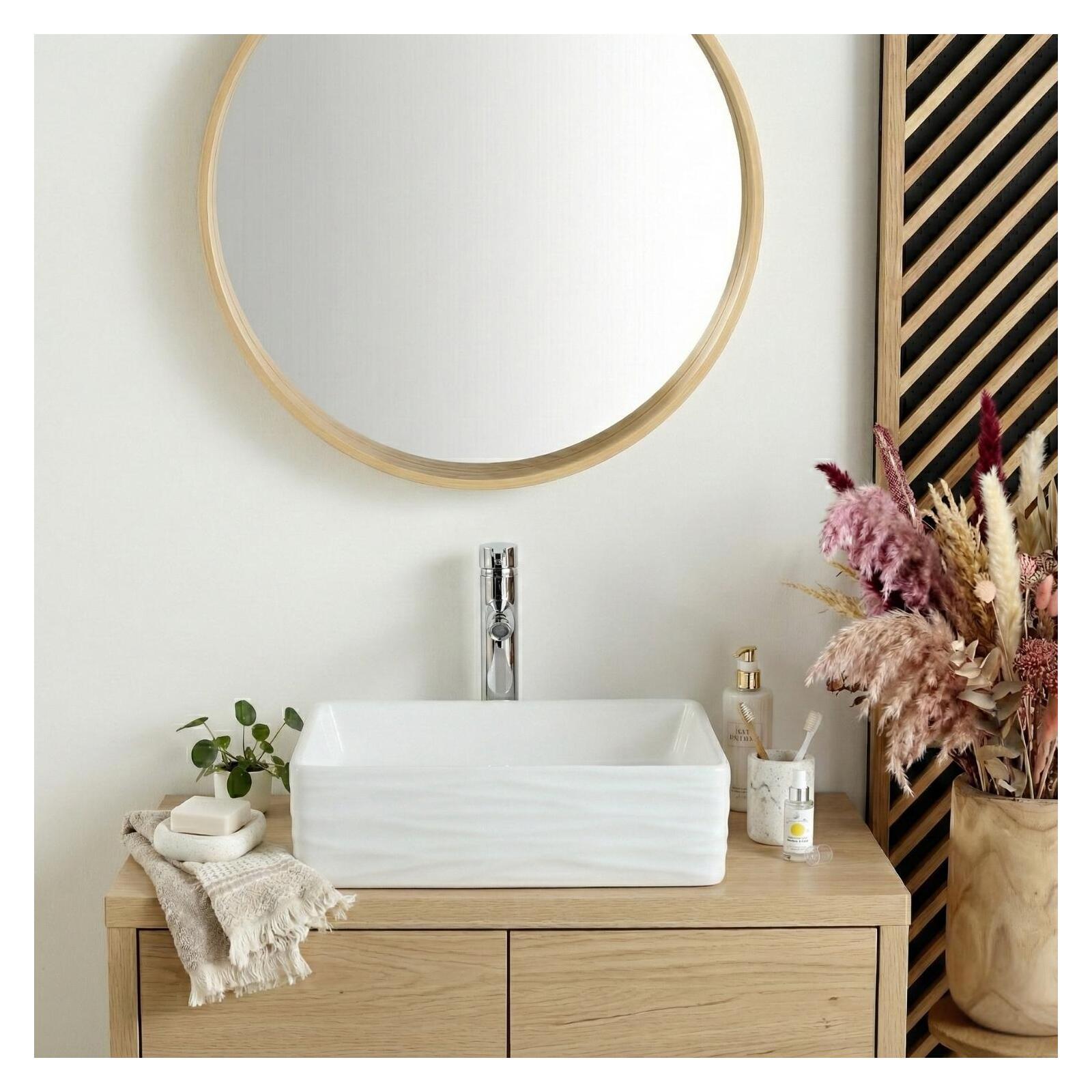 Lavabo sobre encimera rectangular de cerámica SERENA, 47x36cm - 5