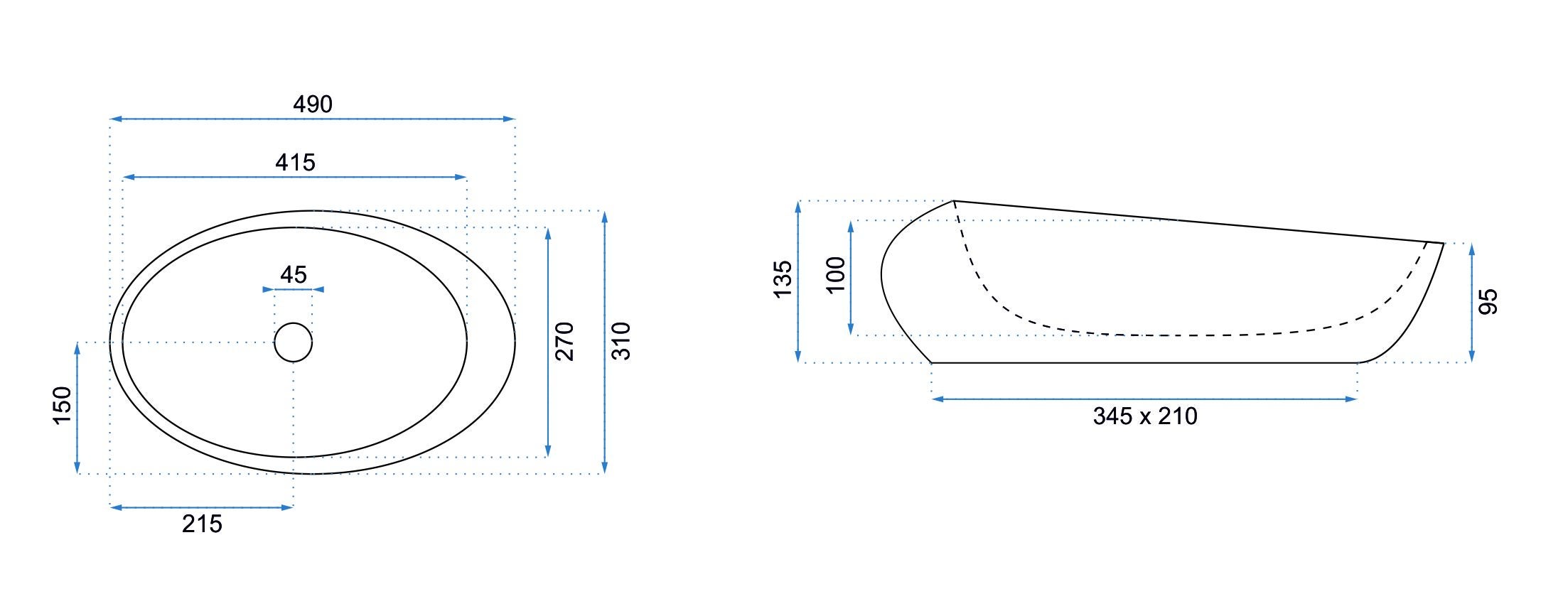 Umywalka Nablatowa Rea Roxy C Stone L. Biały 49 X 31 - 5
