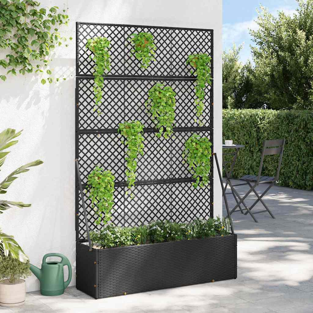 Cache-pot de jardin Noir 105 x 30 x 170 cm Métal vidaXL - 4