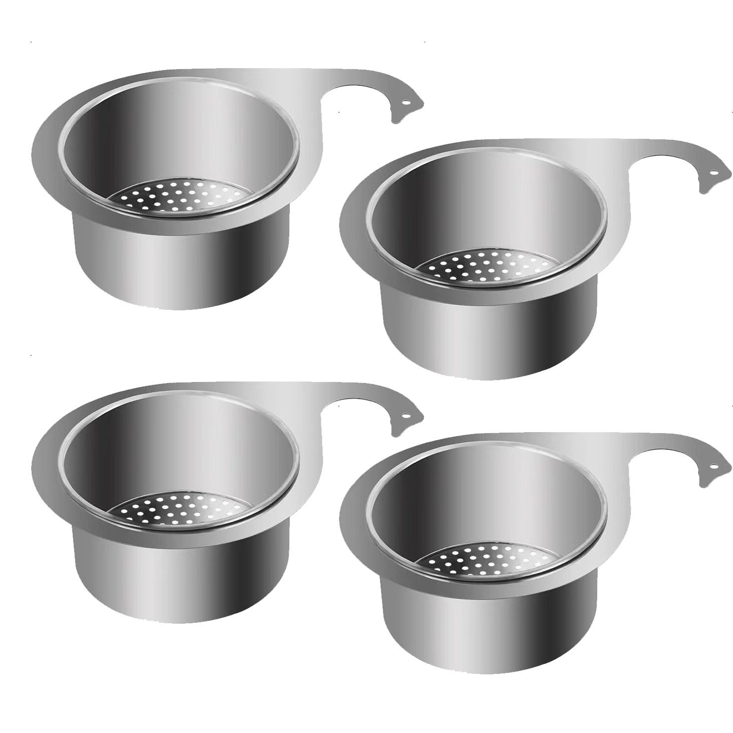 2 Filtri Per Lavello In Acciaio Inox, Diametro 11,5 Cm, Per Cucina E Bagno, Anti Intasamento