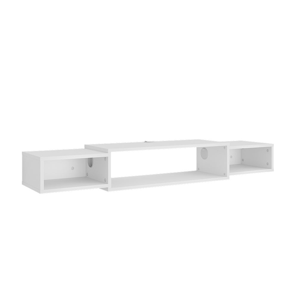 Ensemble TV Coloris Blanc / Gris Béton - Meuble TV