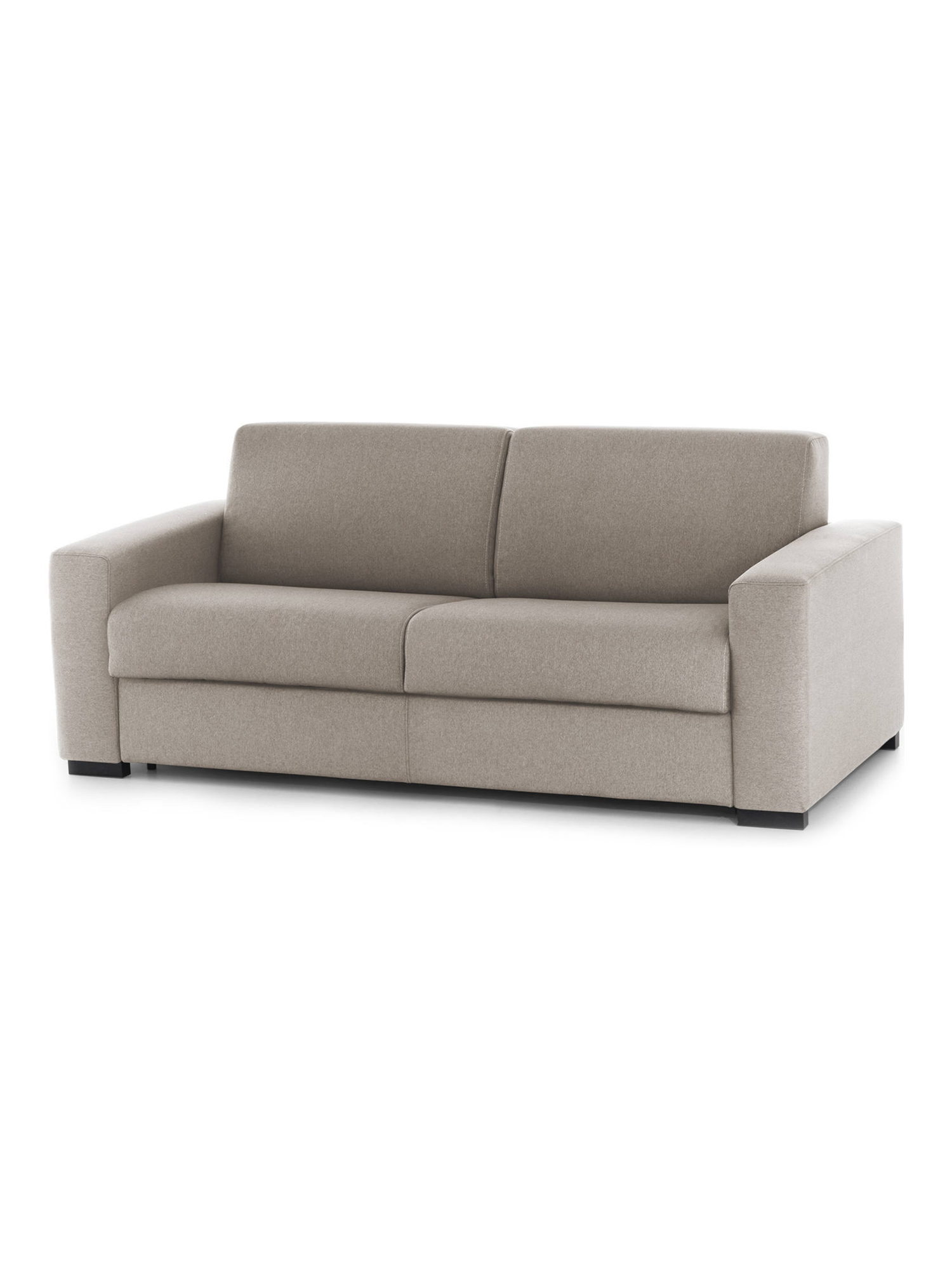 Sofá cama 3 plazas zinnia, sofá de salón con apertura giratoria de tejido acolchado, reposabrazos delgados, 100% made in italy, cm 200x95h90, taupe