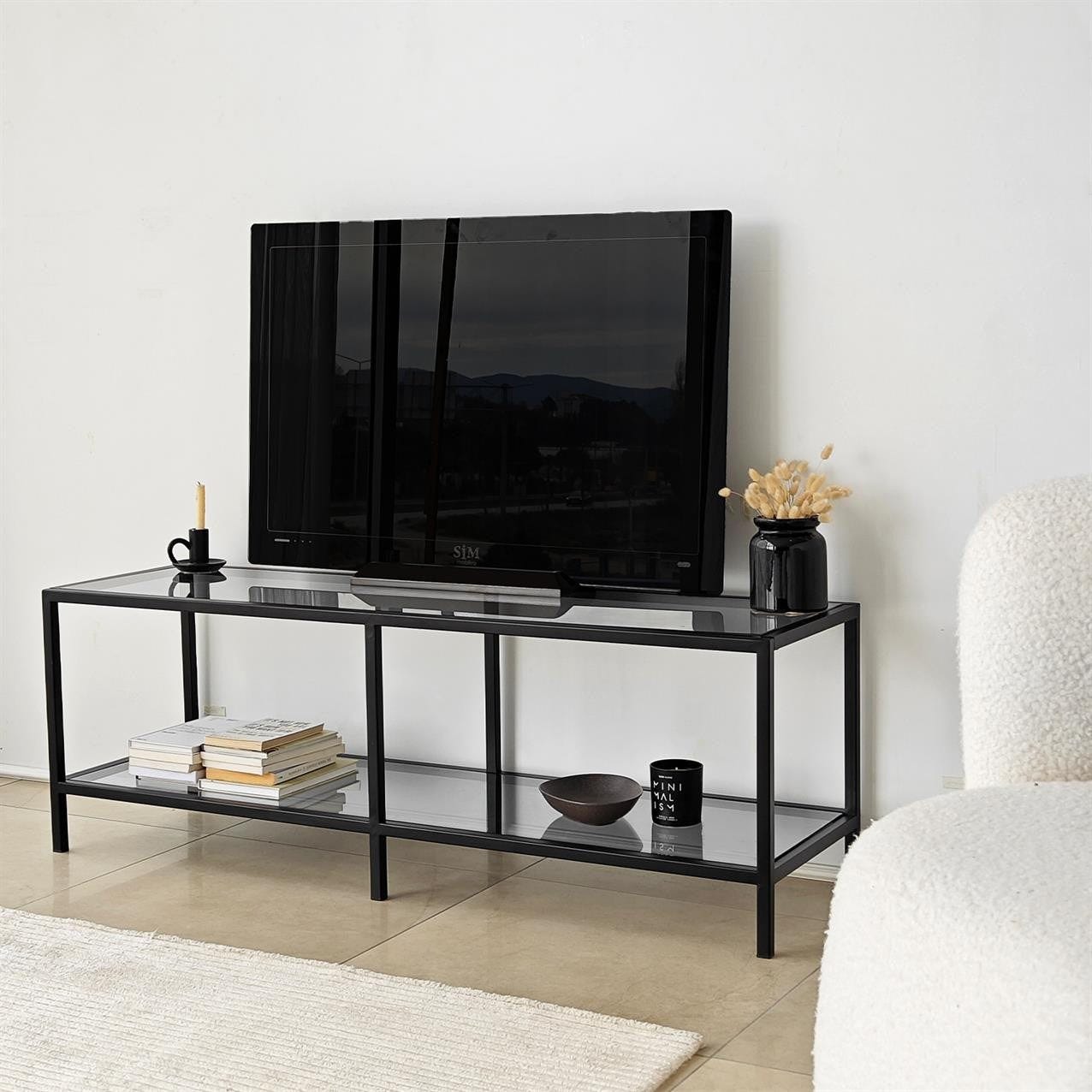 Homcom Mobile Porta Tv in Stile Scandinavo Rovere e Nero 120 x 40 x Homcom Mobile Porta Tv in Stile Scandinavo Rovere e Nero 120 x 40 x