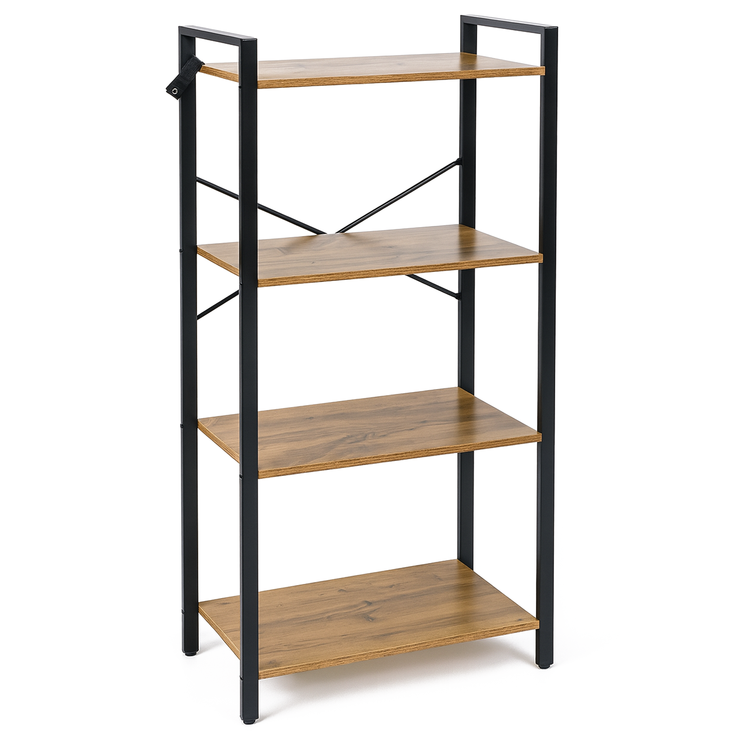 Regał loftowy industrialny 4 półki metalowy na książki salonu biura RL101