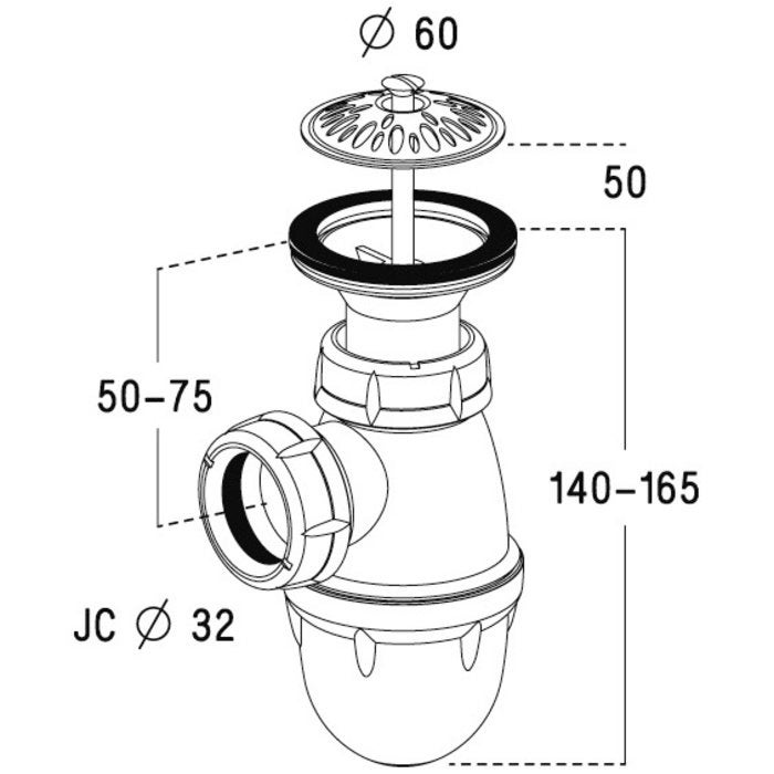 Combiné bonde et siphon pour urinoir - Nicoll - 2