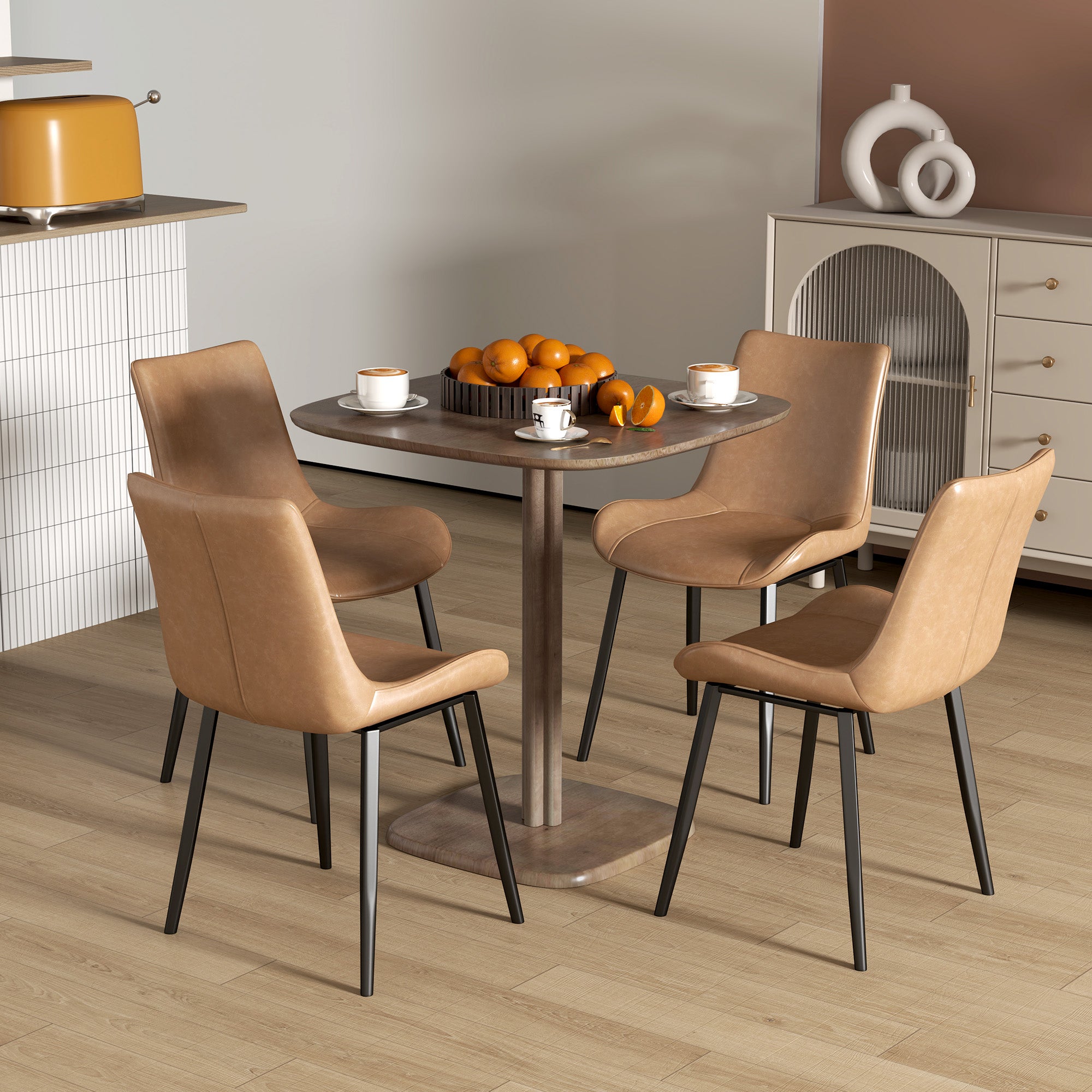 Table à manger carrée pour 4 personnes, style moderne avec plateau ...