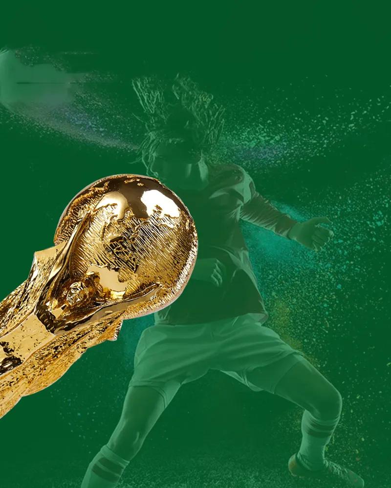 Décoration intérieure, ornement en résine représentant le trophée de la Coupe du Monde de la FIFA, Qatar, 36 cm, creux, pour les fans de football - 9