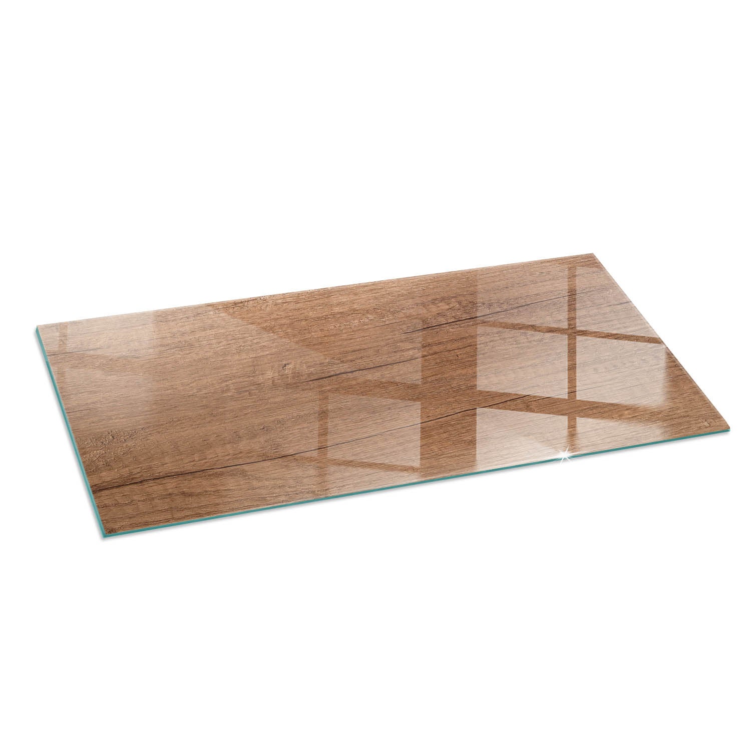 Szkło hartowane na podłogę pod kominek - 125x50 cm - Naturalny wzór drewna - TULUP