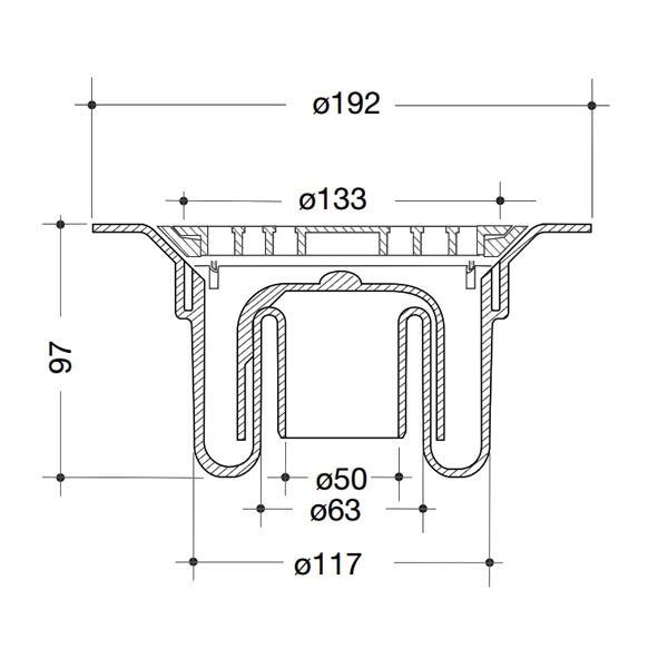 NICOLL Siphon sortie verticale 50-63 sol plastique grille PVC blanc - 2