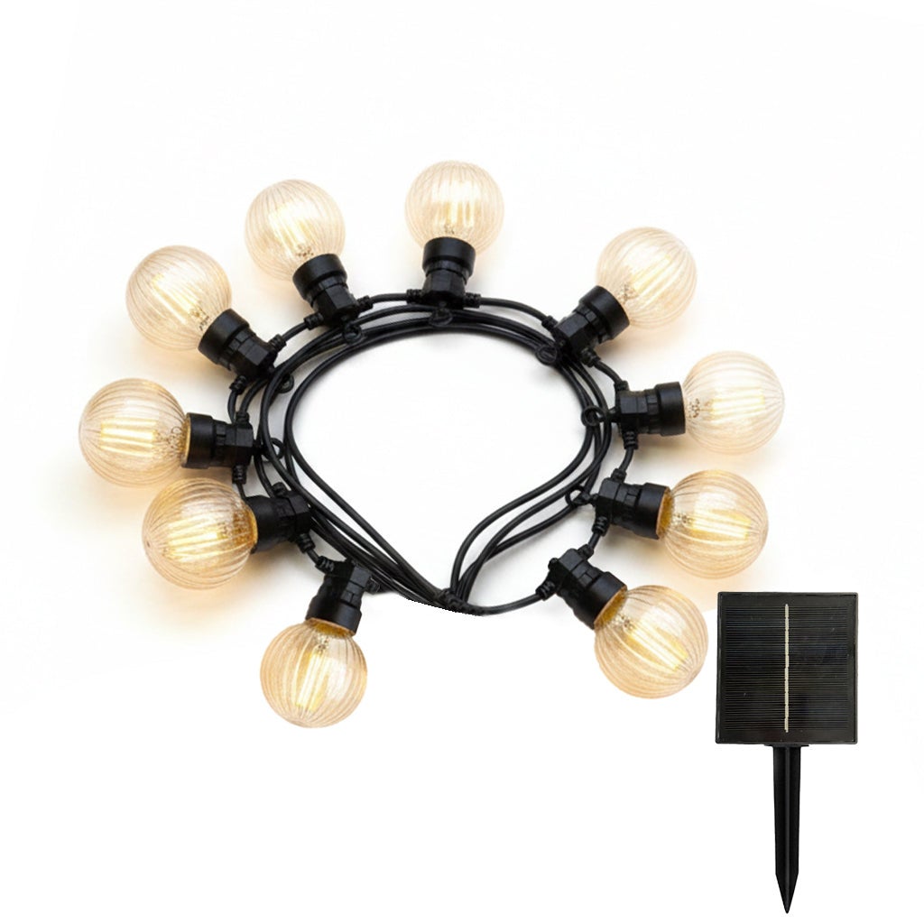 Lampki solarne BAMBY 10 LED żebrowane, 8M