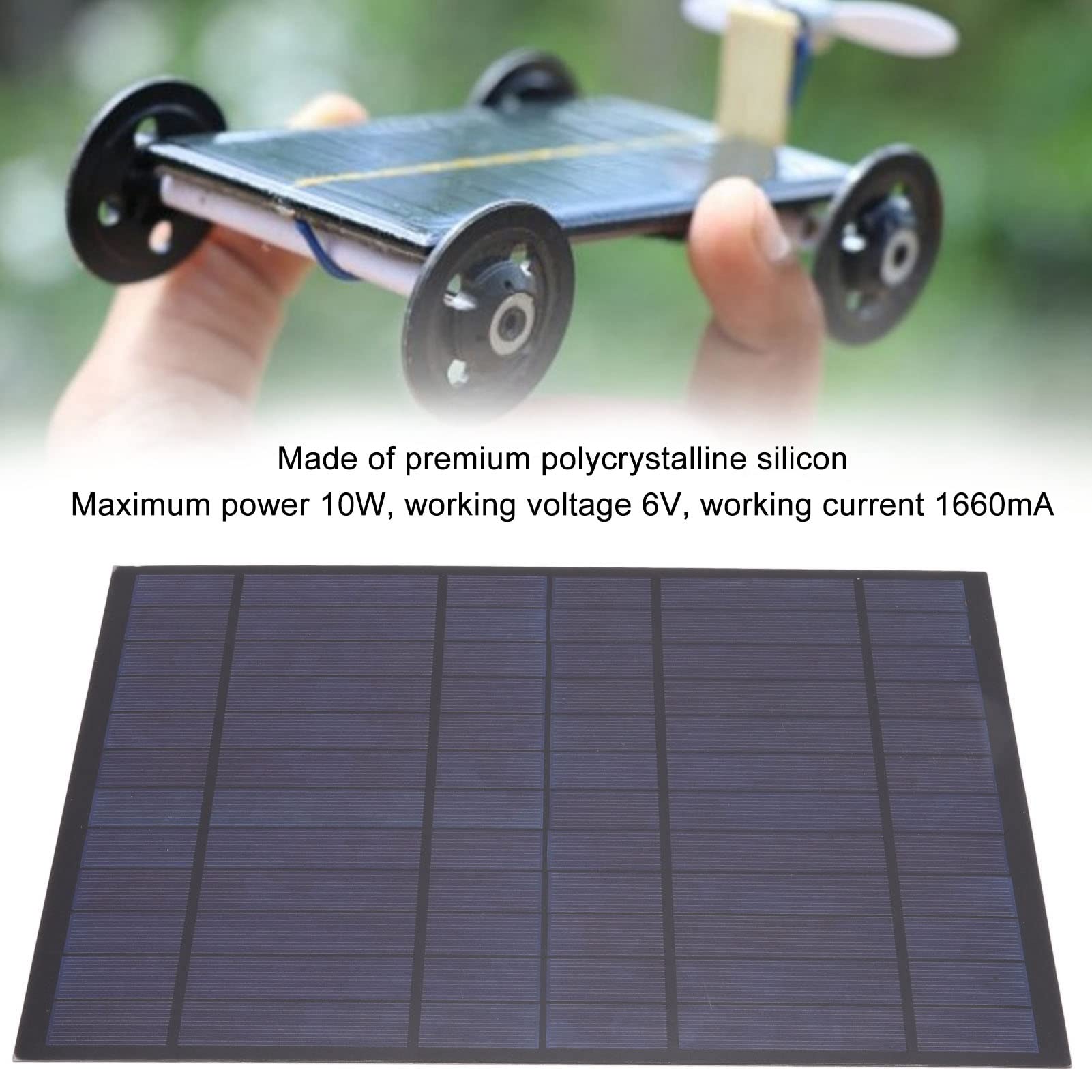 Pannello solare 6V 10W in silicio policristallino, piastra di carica portatile efficiente per campeggio, escursionismo - 3
