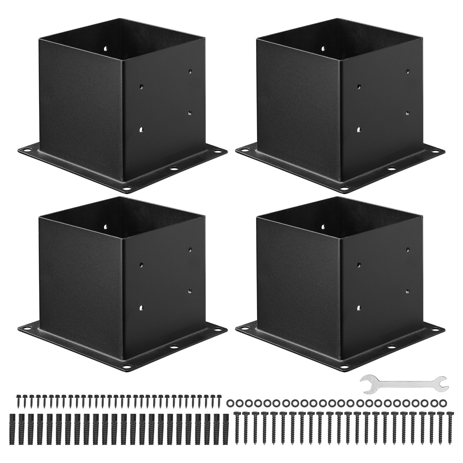 4x wsporniki słupków o wymiarach wewnętrznych 92x92mm pasujące do słupków 88,9x88,9mm VEVOR