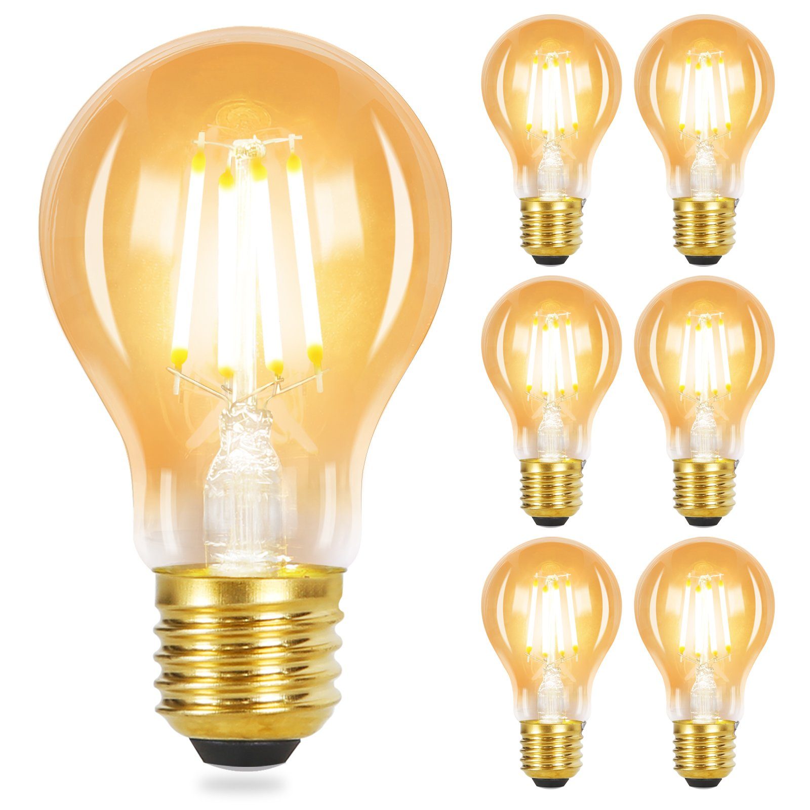 ZMH Żarówka LED A60 Vintage Edison 2700K do sypialni