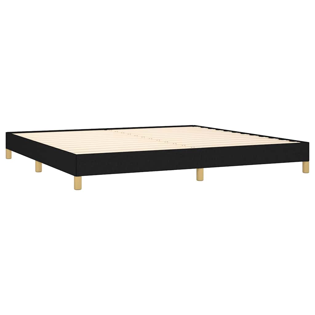 Cadre de lit sans matelas, tissu noir, pour la chambre, 200 × 200 cm - 4